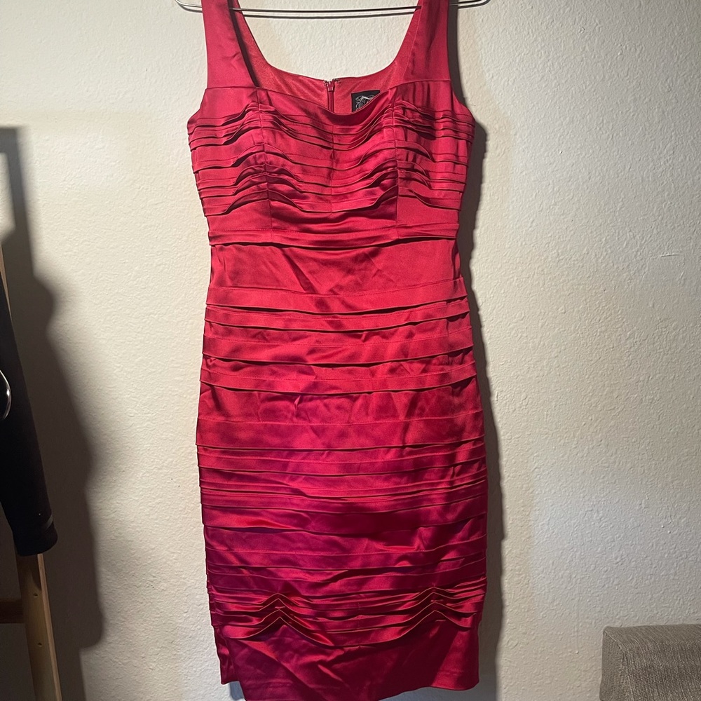 Hot pink silk dress size 8